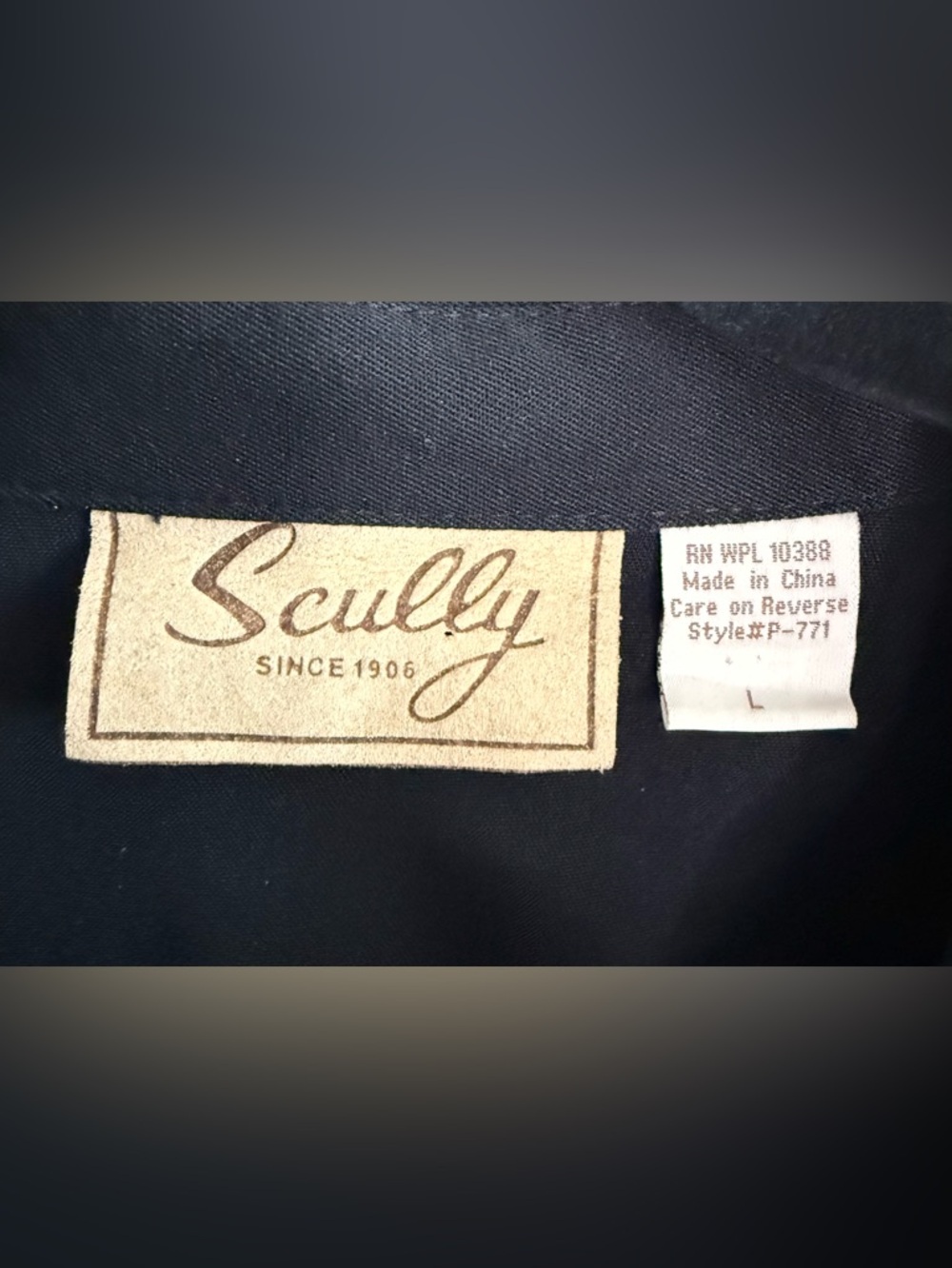 Scully Skull Embroidered Western Shirt Black Roses Oversized L - Picture 8 of 11